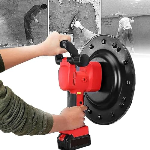 Lakenbroade Machine de Polissage de lissage de Mur de truelle électrique, kit de Machine de lissage de Surface de Mur de Ciment portatif, mortier de Ciment de béton à Vitesse réglable 3800 W