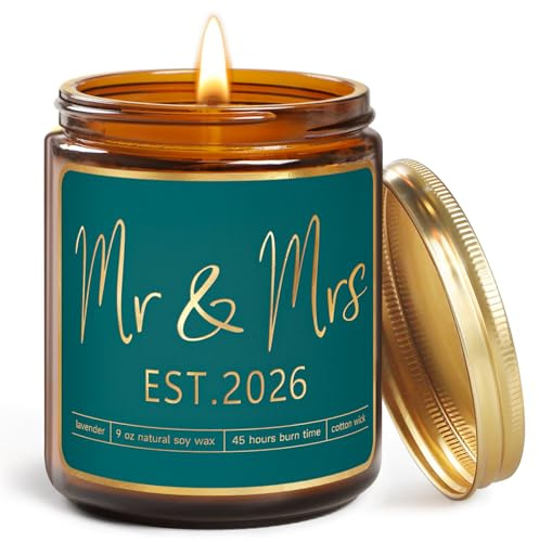Wedding Gifts for Couples 2026,Future Mr and Mrs Gift,Bridal Shower Gifts with Candle for Bride,Unique Newlywed Gift for Couples