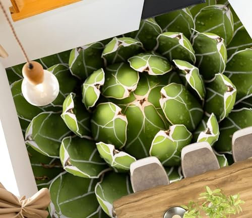 Benutzerdefinierte Boden Wasserdichte Stereo-Aufkleber 3D Grüne Blume, 200 * 140cm 3D-Bodenfliesen Aufkleber Bodenbelag Tapete Wandbild PVC Wasserdicht selbstklebende Tapete Wohnkultur