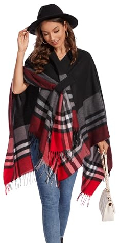 Poncho Damen, Pashmina Schal und Stola | Eleganter Strickponcho für Büro, Reisen, elegante Anlässe und als Geschenk für Damen