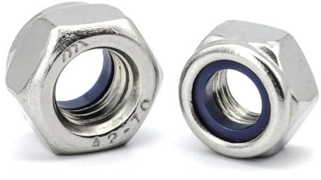 Nylon-Kontermutter, Edelstahl, Sechskant, Sechskant-Kontermutter M2 M2,5 M3 M4 M5 M6 M8 M10 M12 M14 M16 M20 M24 Kontermutter DIN985-M8 10 Stück-201 Edelstahl