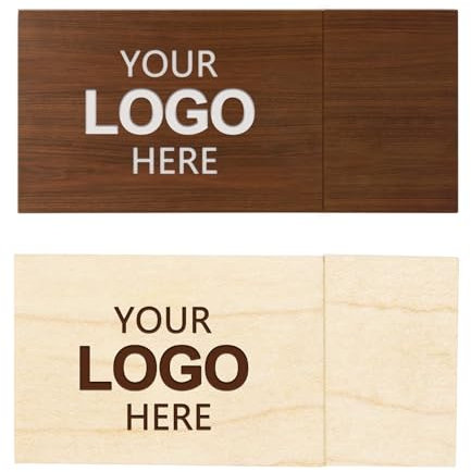 JBOS - Unidad flash USB personalizada de madera de 4 GB, paquete de 100 unidades, unidades USB personalizadas de madera de 4 GB, con logotipo personalizado, memoria USB a granel, herramienta de