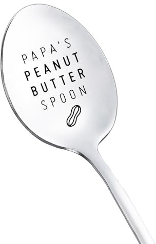 Papa's Peanut Butter Spoon for Grandpa Papa Christmas Birthday Gifts from Grandkids Grandchildren Papa Gift Peanut Butter Spoons for Papa Grandfather Funny Coffee Tea Spoon