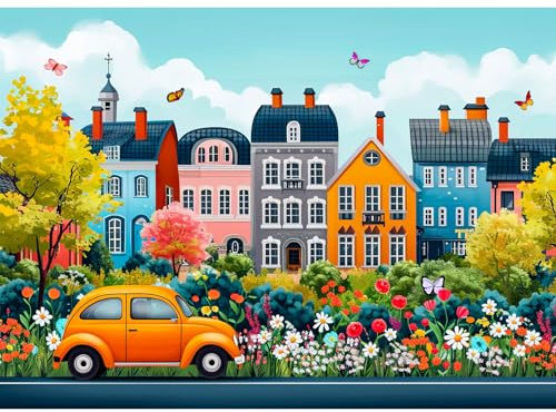 Jigsaw Puzzles for Adults 1000, Puzzles for Adults, Challenging Puzzles, Puzzle Game for The Whole for Women, Gifts for Men, Theme:Small Town Scenery