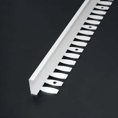 Raouoae Universelles Biegbares Abschlussprofil Abschlussleiste Eloxiertem Aluminium 135cm 2 Stück C-Form Profil Treppenkantenprofil Passend Für Jede Fliesenart(Weiß,Hoch: 5.5mm)