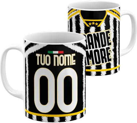 StudioPixelStore Tazza Personalizzata – Idea Regali Personalizzati – Mug Personalizzabile con Squadre del Campionato Italiano – Tazze in Ceramica per la Colazione – (Tifosi Juventini2)