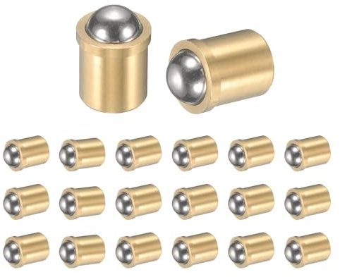 sourcing map 20 stantuffi a sfera in acciaio inossidabile 304, diametro 5 mm. Chiusura a sfera liscia a spinta a molla, posizionamento di precisione, forza terminale 40N, per dispositivi meccanici,