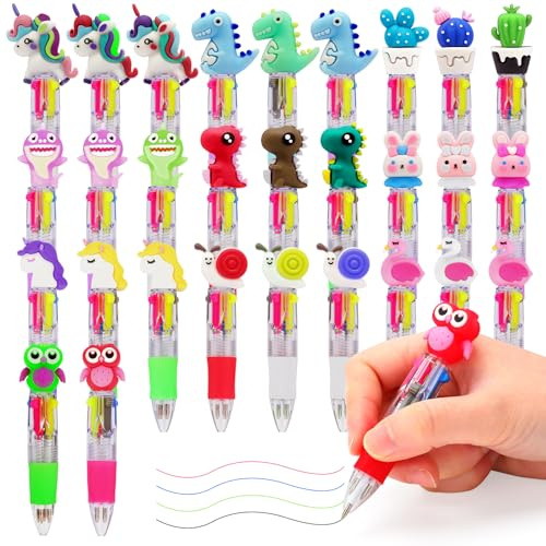 KOSTACHI Mitgebsel Kindergeburtstag 5 6 7 8 9 10 Jahre, 30 Stück 4 Farben Kugelschreiber Stifte Set für Kinder, Give Aways Kindergeburtstag & Gastgeschenk Kindergeburtstag Stifte