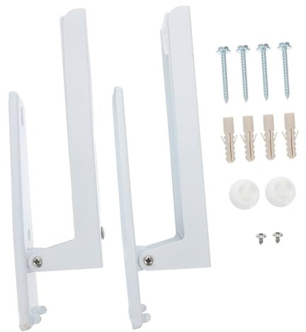 OFFSCH 2pcs Retractable Microwave Oven Rack Steel Shelves Space-Saving Wall-Mounted Bracket Extends up for Oven Sturdy Design