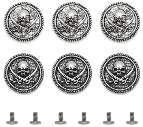 Niuhong 6 Pcs Totenkopf Conchos Basteln DIY Handwerk Reparaturen Handtasche