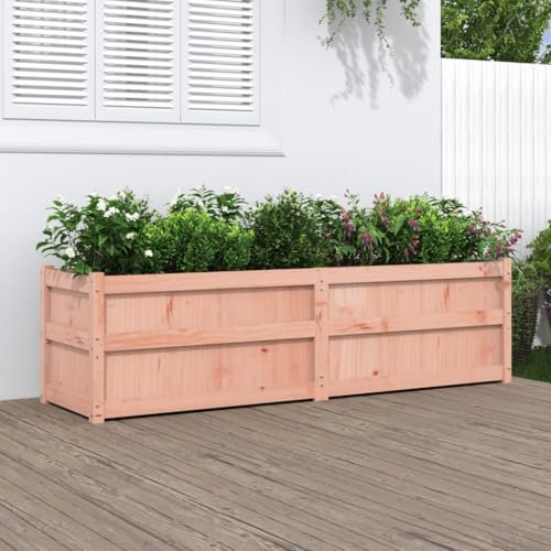 Homgoday Fioriera da Giardino 180x50x50 cm in Legno Massello di Douglas, Arredo Fioriera da Esterno Fioriera Balcone Fioriera Grigliato per Giardino