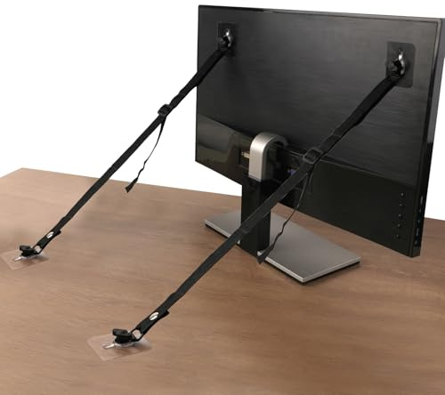 WRICHEAR Paquete de 4 correas de seguridad ajustables para TV, sin taladro, adhesivos antipuntas, anclajes para muebles a prueba de bebés, correas de terremoto, pantallas planas para pared, soporte o
