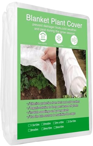 Storystore Tessuto non tessuto per orticoltura, 30 g/m², 2 m x 10 m, protezione antigelo per piante da esterno, coltivazione in serra, copertura in tessuto non tessuto, piante orticole