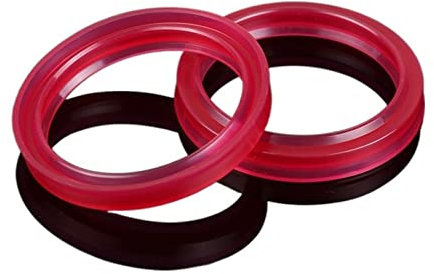 HBALDTEDC O Rings seals， Seal Washer, PU Cylinder Piston Rod Dust-Proof Seal Ring, Red, Pack of 2, Multiple Sizes(12X16.5X3.7-4)