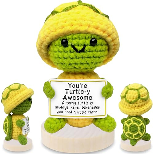 ZVBRSKM Schildkröte, Kuscheltier Mit Häkchen Und Sockel, Pocket Hug Sorgenfresser, Positive Schildkröte Kartoffel, Ideal Als Positive Geschenke Oder Für Persönliche Entspannung