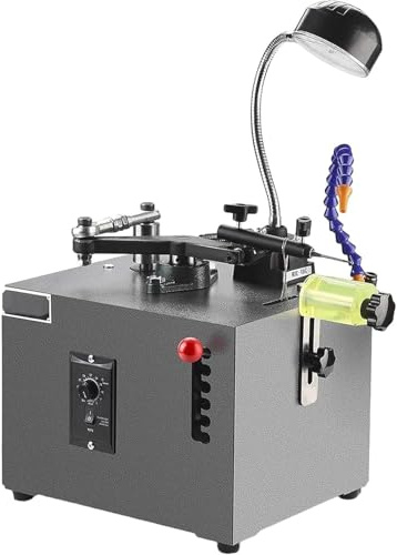 Jewelry Bench Polisher, 450RPM 90W Desktop Jewelry Polishing Buffing Machine with 30W LED Light, 5 Pressure Adjustable, Flexible Water Hose & Water Pump, for Polishing Gold Silver Handicrafts