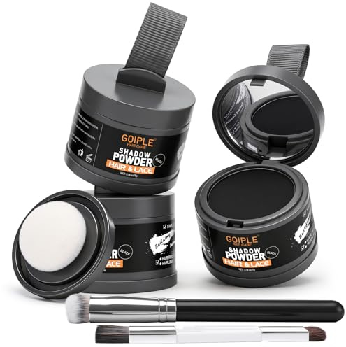 5PCS Root Cover Up Powder, Root Touch Up Hair Color for Gray Coverage, Hairline Powder Instantly Conceals Hair Loss Thinning Hair Bald Spot for Women & Men (Black)