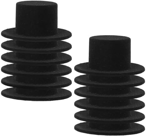 Uonlytech 12 Kleiner Zylinder Puppenhüte Schwarz zum Basteln Miniatur Haaraccessoires für Selbstgemacht Puppendekoration Weihnachts und Party Deko