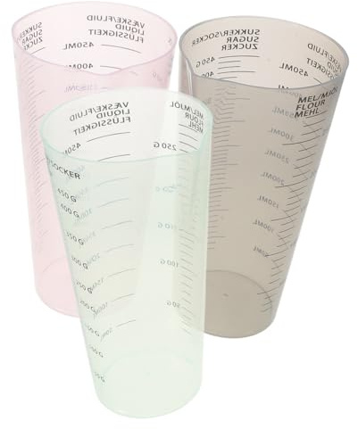 ABOOFAN Set da 3 Misurini Trasparenti per Detersivo Liquido e Ammorbidente, Tazze Dosatrici in Plastica Graduata per Lavatrice, Pratici e Compatti per Uso Domestico e Viaggi