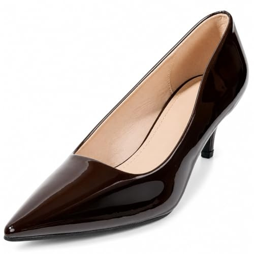 MISSCAI Zapatos de Tacón Mujer Elegantes Zapatos de Salón Efecto Charol con Punta Fina Tacón Medio 5,5 cm Zapatos de Vestir para Oficina Boda Fiesta Ceremonia