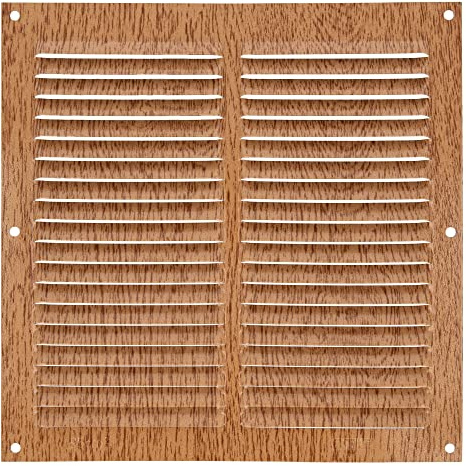 Amig - Rejilla Cuadrada de Aluminio - Rejillas de Ventilación para Salida de Aire - Ideal para Techo de Cocina y Baño - Medidas 200 X 200 MM - Color Madera