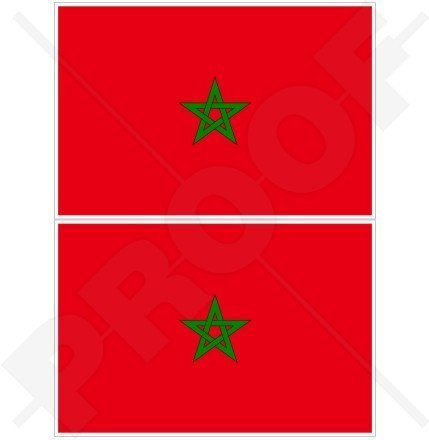 MAROKKO Marokkanische Flagge Westafrika, Marokko Afrikanisch 100mm Auto & Motorrad Aufkleber, x2 Vinyl Stickers