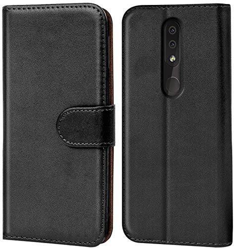Verco kompatibel mit Nokia 4.2 Hülle, Handyhülle für Nokia 4.2 Tasche PU Leder Flip Case Brieftasche - Schwarz