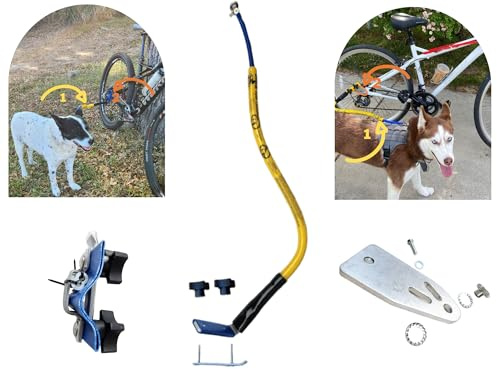 Bike Tow Leash Right Side Single Dog Package – fits Most Bicycles, E-Bikes, and Recumbents – Safe for Active Breeds and Training Dogs (Yellow)