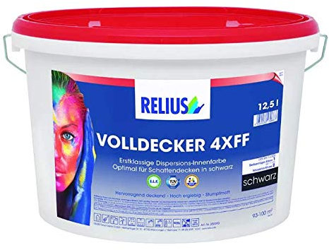 RELIUS volldecker Schwarze Silosanika-Farbe, 12,5 l, extrem deckend, Ergiebigkeit 100 m²