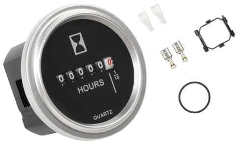 Runleader RL-HM009 Contatore Ore Meccanico DC 6V-80V IP65 con Staffa | Staffa di Montaggio Inclusa per Installazione Veloce e Sicura. Per Tosaerba, Trattori, Generatori, Golf Cart, Motori Barca