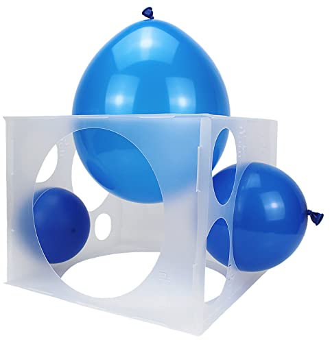YankMooM 11 Holes Plastic Balloon Sizer Box Cube,2-10 Inch Collapsible Balloon Measurement Tool for Birthday Wedding Party Decorations