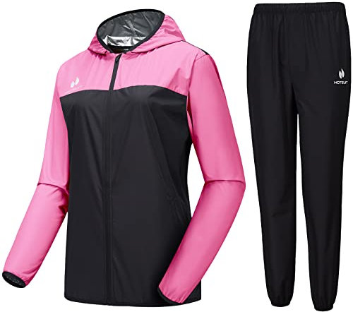 HOTSUIT Sauna Suit for Women Weight Loss Sweat Suits Sauna Jacket Pant Machine Washable Anti Rip for Gym Workout Exercise
