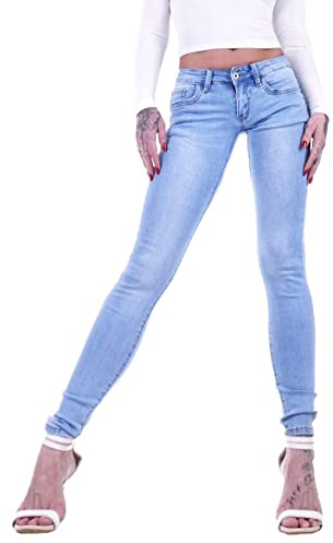 Damen Röhrenjeans Hosen Hüftjeans Jeans blau Damenjeans Damen-Hose-n Jeans-Hose-n Röhre-n Hüft-Hose-n Niedrige-r Leib-Höhe Bund Stretchjeans Stretch-Hose-n Denim Skinny dunkel-blau-e Gr Größe M 38