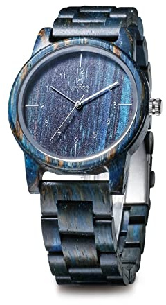 LeeEv Orologi in legno Uwood Series 40 mm Unisex Orologio in legno naturale fatto a mano con confezione regalo e fascia regolabile