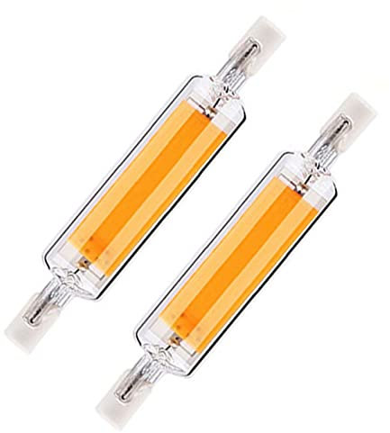 WOGQX Dimmable R7S LED Lamps, 15W / 20W / 30W / 40W Linear Floodlight 360 ° Beam Angle, 118Mm / 78Mm R7s Halogen Replacement Lamp, COB LED Rod Lamp Filament Lightbulb, 2Pcs,Warm White,20W 78MM