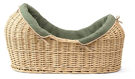 Clair de Lune | Bio Natural Noah Pod | Natürliche Noah Pod, Premium Bio-Verband, Luxus Naturbambus-Matratze, Laken | Baby Moseskorb Bundle - Waldgrün
