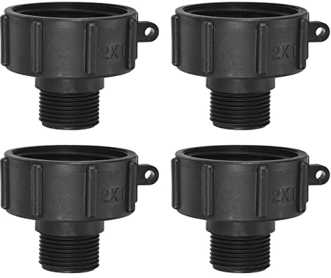 PATIKIL IBC Tote Adapter S60x6 Coarse Thread 1 BSP Male, 4 Pcs 275-330 Gallon Drain Plug Connector for Water Tank Garden Hose