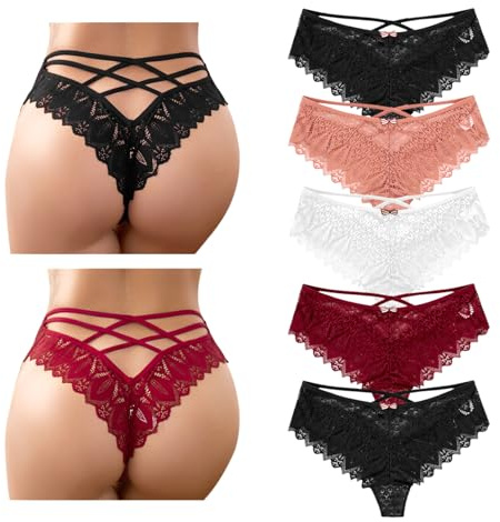 Zilams Culotte Femme Dentelle Chic Tanga Sexy Lingerie String sous