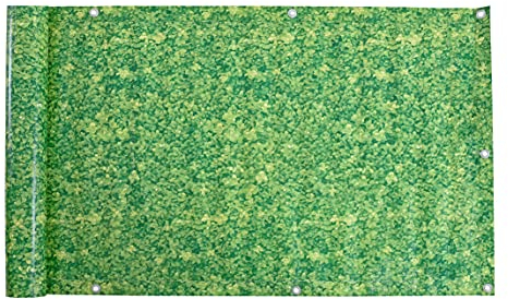 ESTEXO Balkonsichtschutz Sichtschutz Balkonbespannung Balkonverkleidung 6 Meter Balkon PVC mit Dekor Buchs-Optik 90x600cm