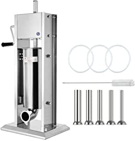 LeGDOr Commercial Sausage Stuffer Filler Manual Vertical 3L 5L 7L 10L 15L Stainless Steel For Home Make Sausage Hot Dog Bratwurst (Size : 5L)