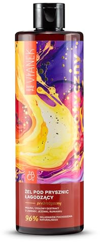 VIANEK Gel Doccia 400 ml - Gel Lenitivo Probiotico per la Doccia - Ingredienti Delicati - Idrata e Rigenera la Pelle - Ideale per la Pelle Sensibile - con Estratto di Fiordaliso e Lino