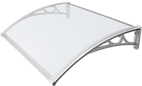Tettoia trasparente per finestra, tenda da sole per porta d'ingresso in policarbonato giuntato insonorizzato per patio, copertura grondaia ingresso esterno protezione solare, protezione solare pioggi