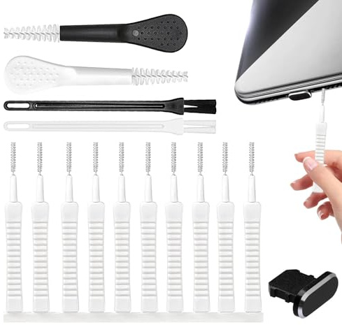 Limpiador de altavoces de teléfono, kit de limpieza para teléfono móvil, 15X/set Limpiador de polvo de agujeros de teléfono móvil - Kit de limpieza USB C, limpiador de puerta robusto