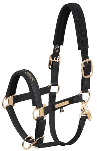 Eskadron Heritage Halfter Faux Leather Double Pin Plait, Größe:Pony 2, Farbe:Black