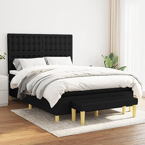 Juroupi Boxspringbett mit Matratze Betten Mit Matratze Schlafzimmer Bett Boxspringbett Mit Matratze Schwarz 140x200 cm Stoff - 3137479