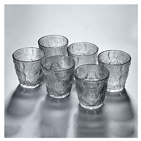 Msuiiixcccc Verres à Eau Verres en Cristal Verres de Glacier Tasse à la Maison Tasse d’Eau Potable Set Verres en Verre lavés à la Pierre (Couleur : 04) (5)