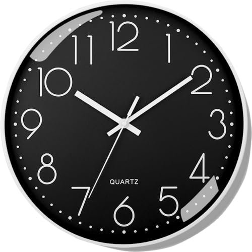 Lottogo Wanduhr, leise, Nicht tickend, Moderne Wanduhren, batteriebetrieben, für Wohnzimmer, Küche, Büro, Dekoration, 20,3 cm