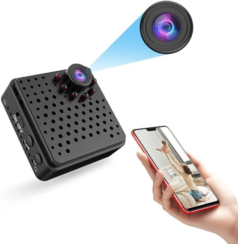 Wireless Home Security Camera, 1080P Mini Spy Camera with Night Vision, Motion Detection & Alerts, Built-in 1000mAh Battery, Strong Magnetic Mount, 155° Wide-Angle, APP Control, Portable Indoor & Outd