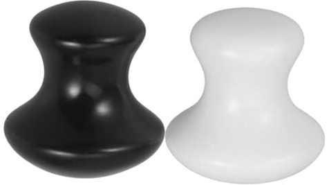 FRCOLOR 2 Piezas Piedra De Masaje Facial Herramienta Gua Sha De Seta Piedra Natural Gua Sha Para Espalda Cuello Rostro De Negro y