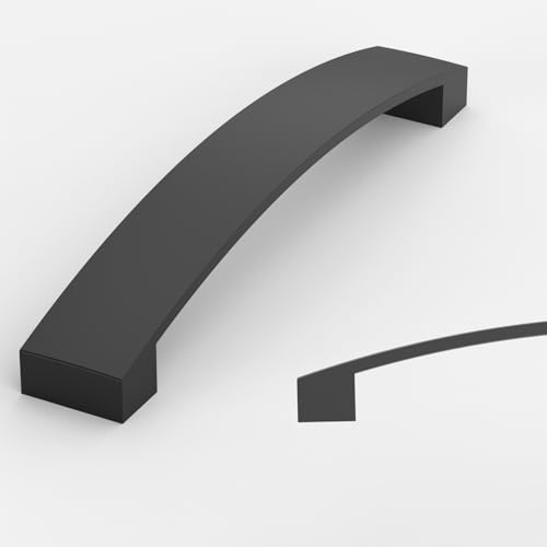Amerdeco 10 Pack Matte Black Cabinet Pulls,128mm Hole Center-Drawer Handles for Kitchen&Bathroom,AM036